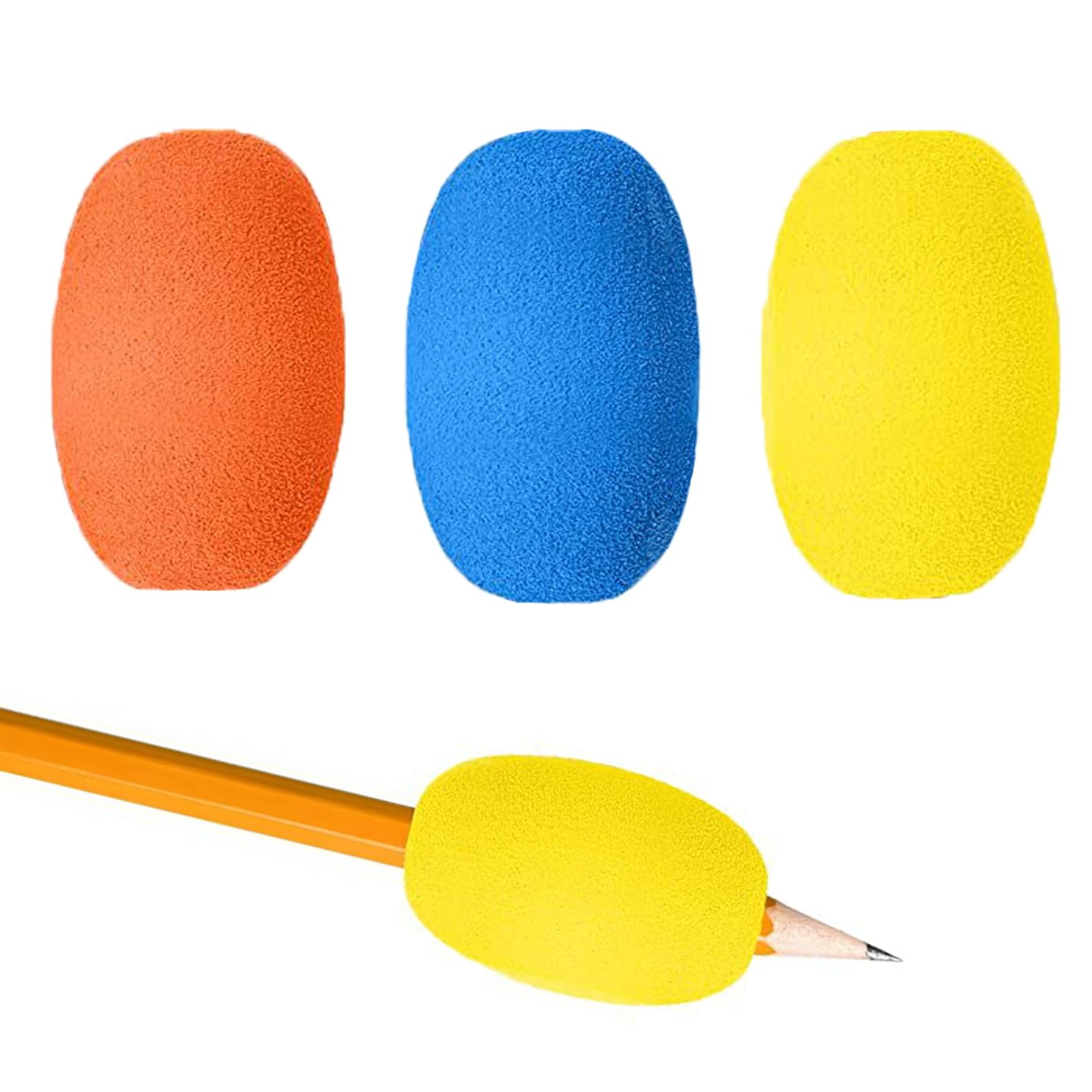 TEMU 3/7pcs Random Colors Sponge Pencil Grips, Non-slip Pencil Case Additions, Soft Foam Pen Holders, Sponge Pencil Rests, Finger Fatigue, Suitable