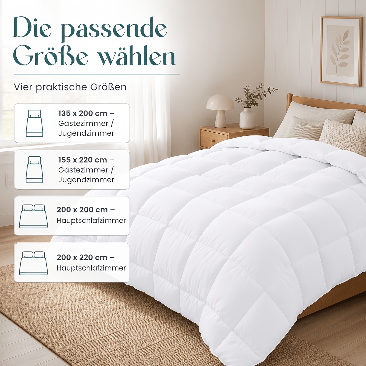 TEMU Hotel Quality Duvet Comforter, 300 Gsm Hollow Fiber Filled Duvet, Machine Washable At 95Â°c, Hypoallergenic, Breathable Warm Quilt, Box-stitched,