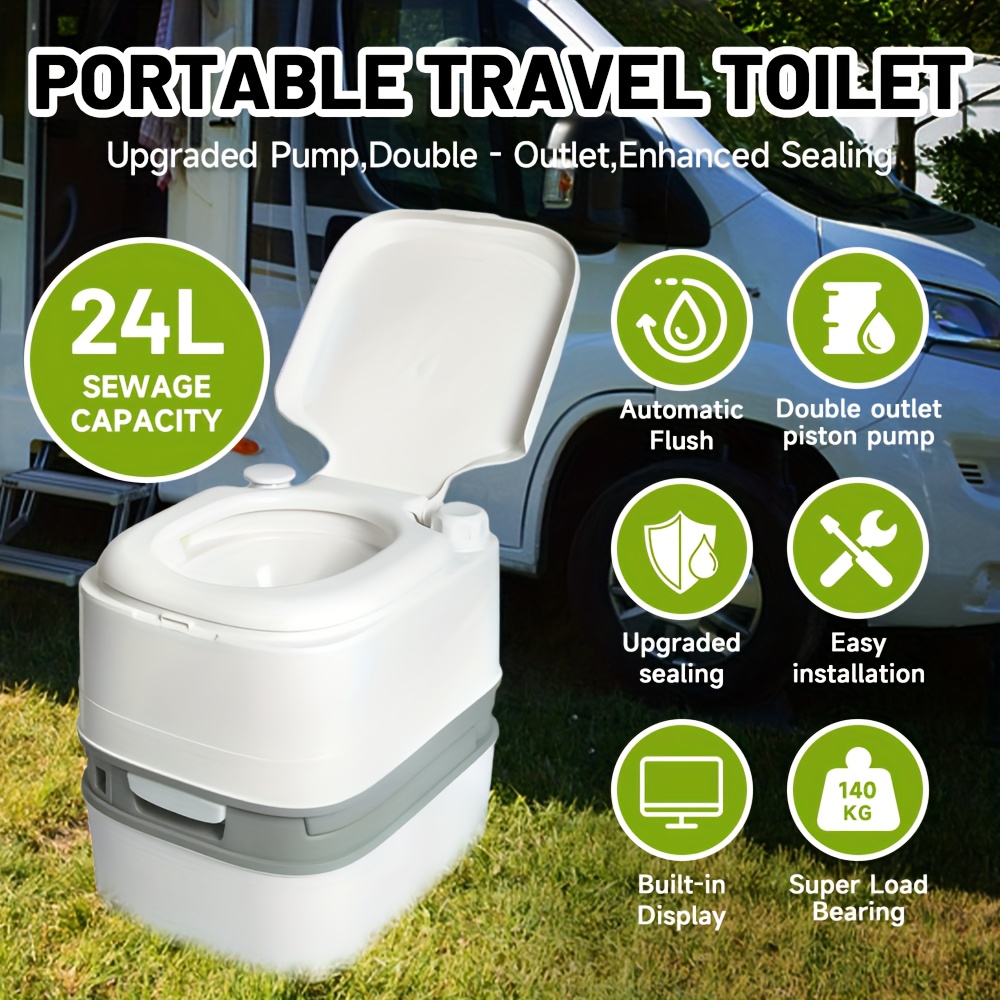 15" Portable Folding Toilet With Lid And Paper Holder For Adults