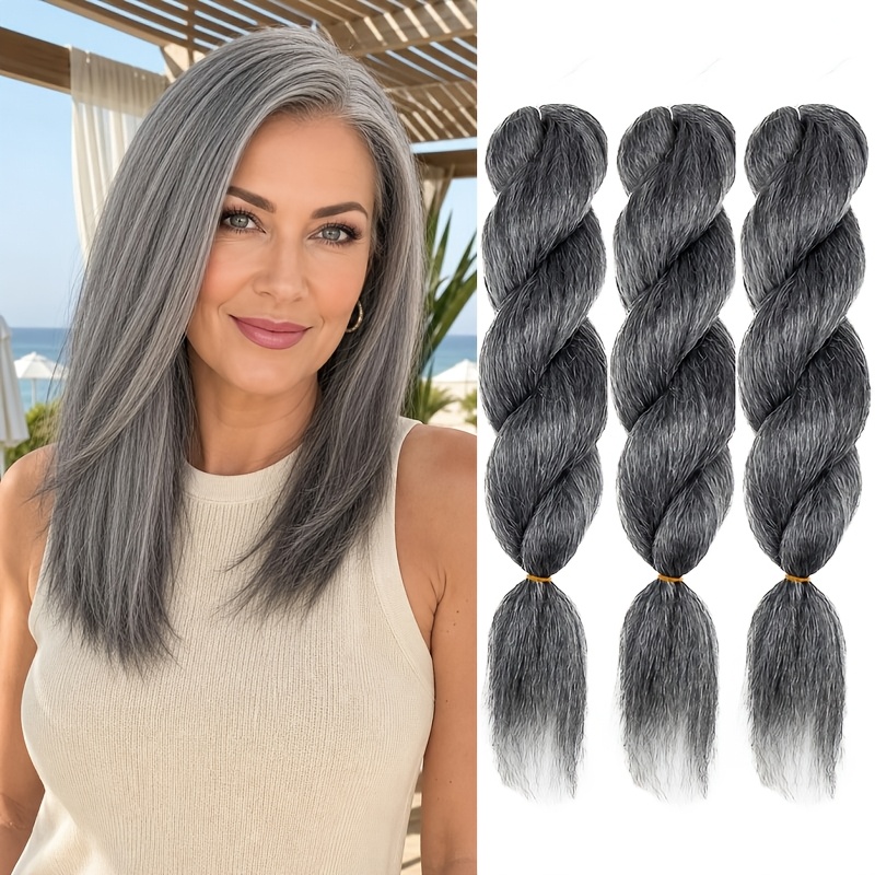 TEMU Lot de 3 extensions de cheveux à au crochet, adaptées pour cheveux afro bouclés/crépus, mèches en fibre synthétique avec 'installation rapide,