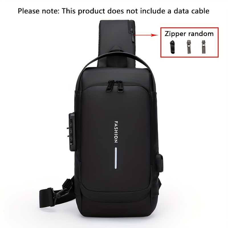 E-shop Diebstahlsichere Umhängetasche mit Zahlenschloss, verstellbarer verschleißfester Schultergurt-Rucksack für das tägliche Pendeln, Ausflüge
