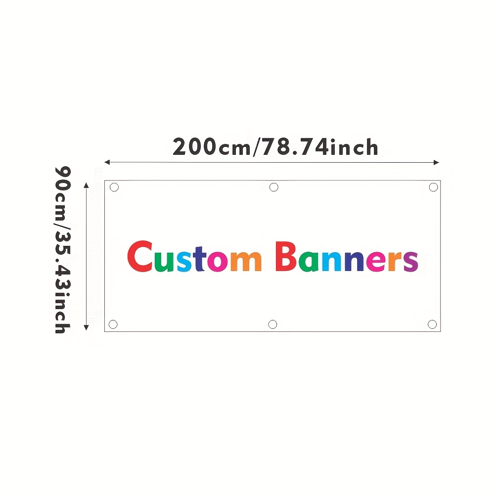 TEMU Custom 120g Mesh Advertising Banner Party Banner, Webbing Reinforcement Around , Personalized Printing Of Your Patterns And Text, Button Up And