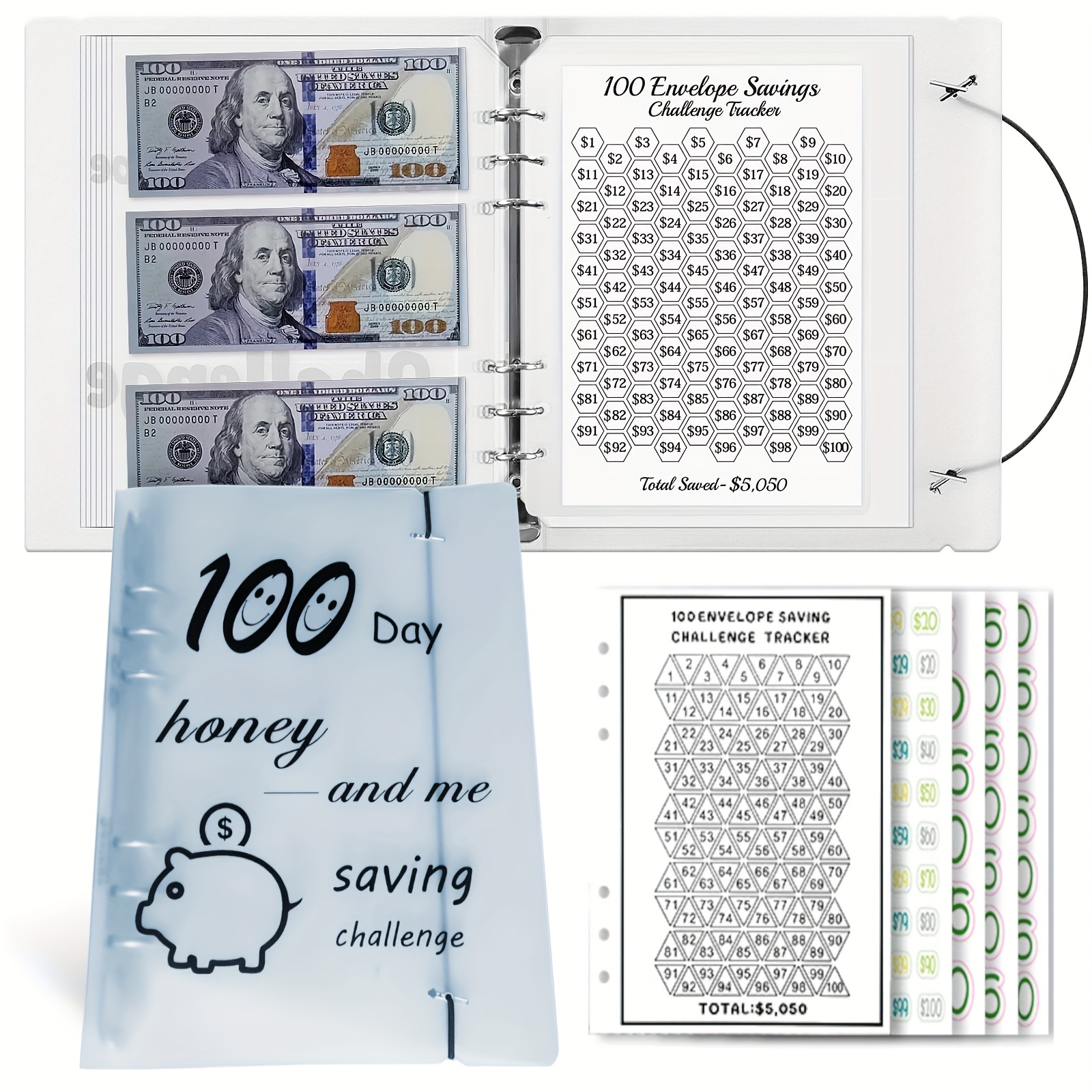 52 Weeks Money Saving Binder Budget Binder Envelopes 28 Card - Temu