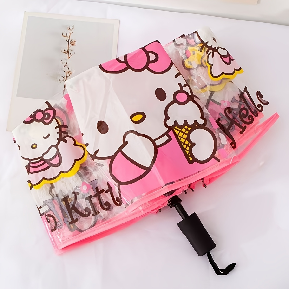   cute   automatic folding transparent umbrella windproof and rainproof casual and cute suitable for     and lovers