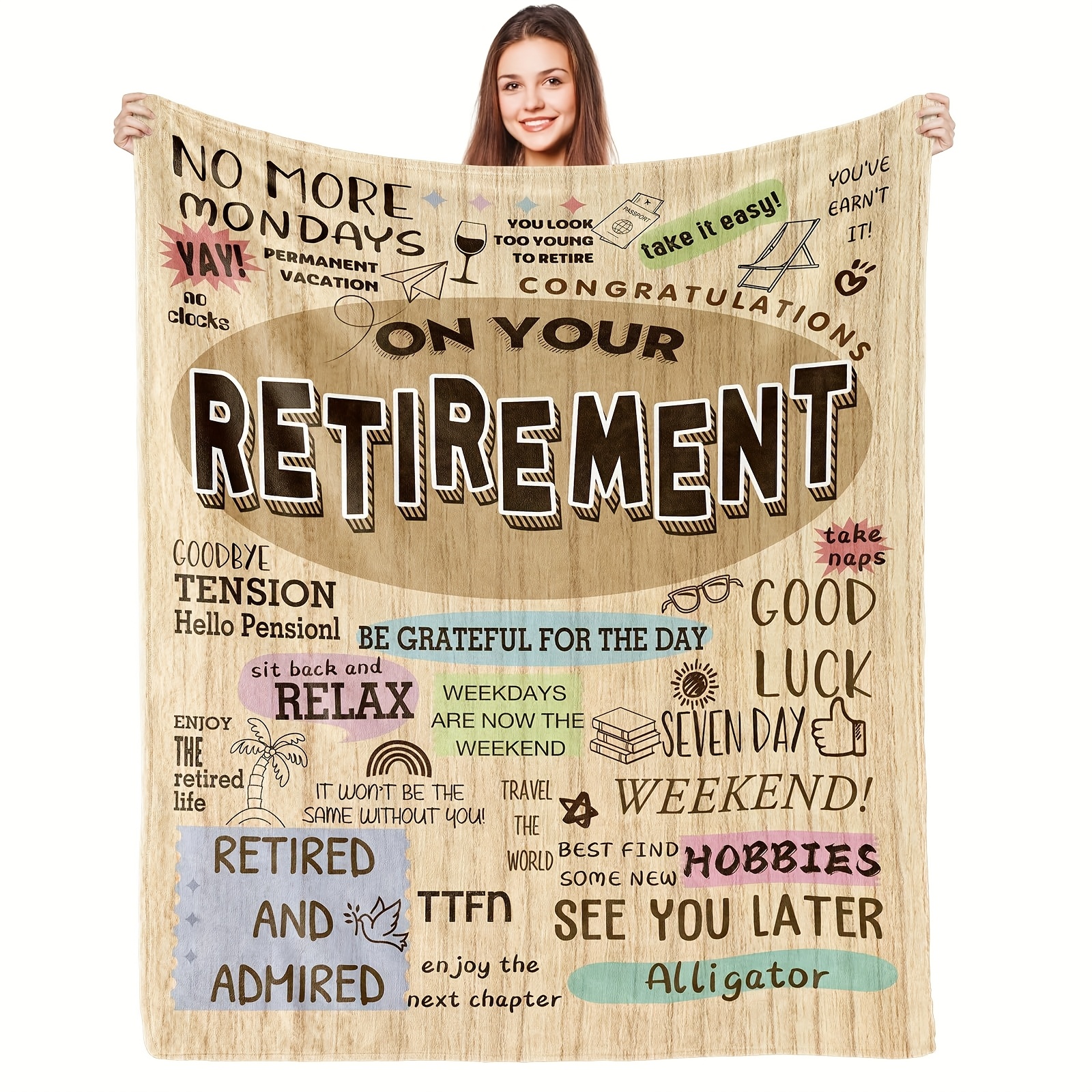 FJAUOQ Regali di pensionamento per uomini, regali di pensionamento per le donne 2023, migliore coperta per pensionamento, regali di pensione per uomini, regali di addio per colleghi, colleghi che