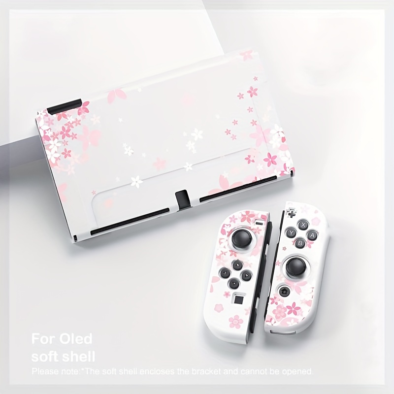E-shop Für Oled Schutzhülle Sakura Cartoon Split Schutzhülle Tragbare TPU Schutzhülle Für Switch Oled 7-Zoll Anti-Fall-Schutzhülle NS Oled Cartoon