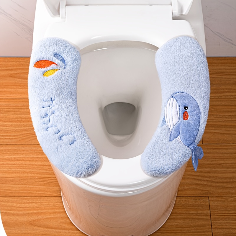 

Cozy Self-adhesive Toilet Seat Cushion - Warm, For All , Reusable Oval Bathroom Accessory, Toilet Mat, Autumn & Winter