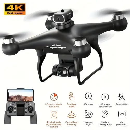 with 2 batteries gesture photography with bidirectional camera infrared obstacle detection positioning mode electrically adjustable camera adult gift wifi 2 4g brushless motor
