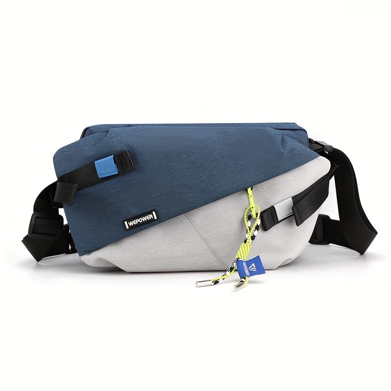 Image of Men's Casual Outdoor Crossbody Bag - Adjustable Strap, Multi-compartment Design, Durable Nylon Stitched Waist Pack For Travel, Gym & Daily Use (31x20x12cm), Small Crossbody Bag