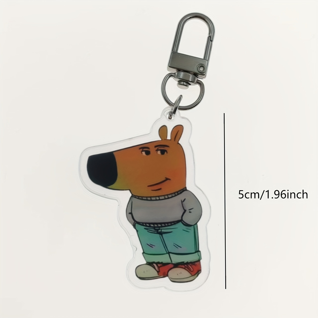 2d Flat Cute Little Dog Guy Keychains Gift For Friend Pendant