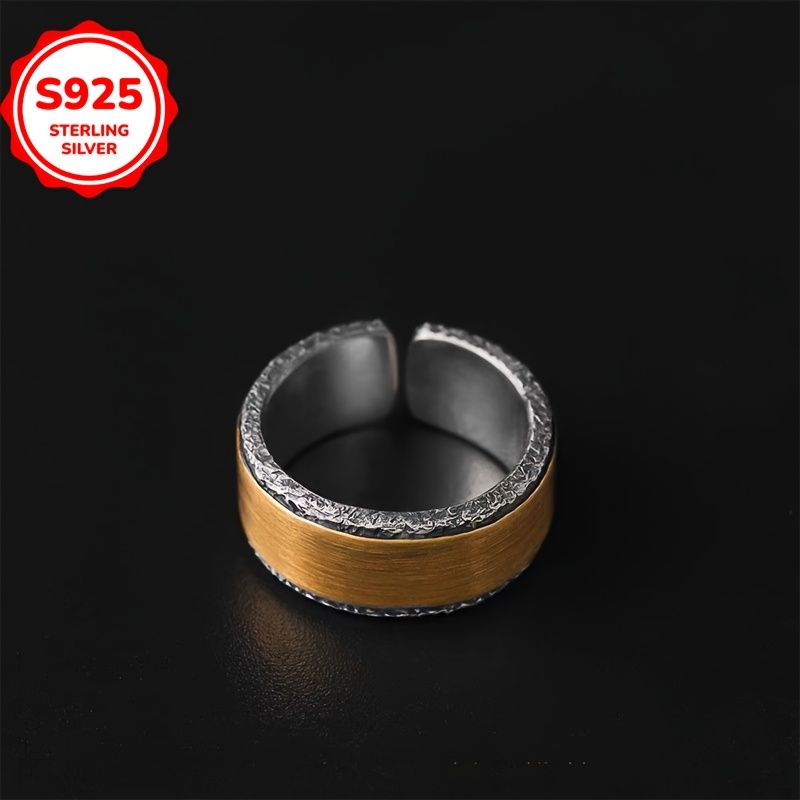 Vintage Stone Pattern Adjustable Ring for Men and Women