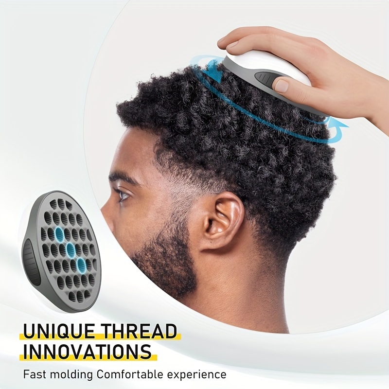 Dual-sided Curling Tool For Afro Textures, Small Hole Curler For Manual Use, Brush With Pick And Spiral Sections, Grey, Single Unit
