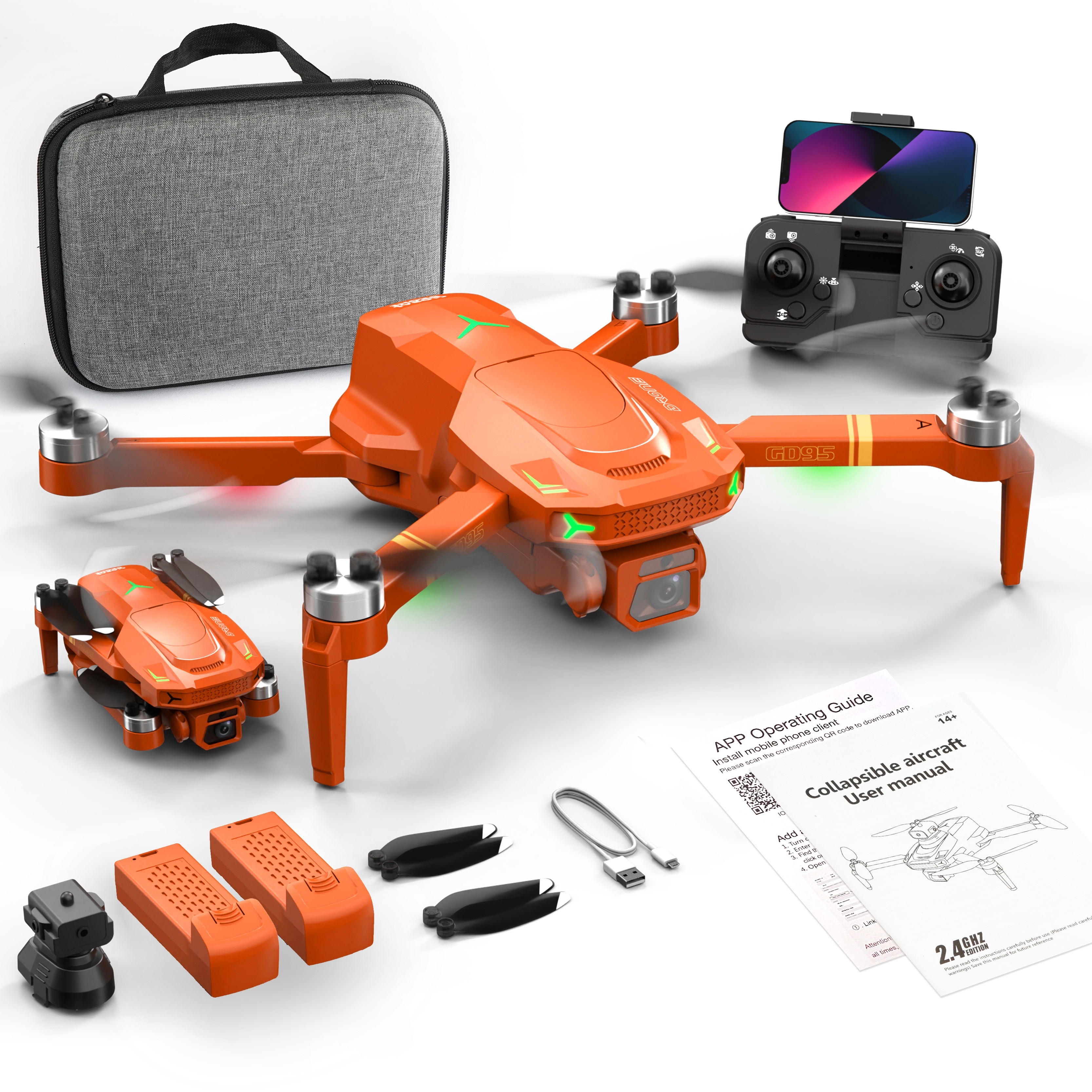 Image of [ Gd95 Professional Aerial Drone ] Foldable Design, Dual , Dual Camera Shooting, Height Maintenance And 360° Rolling, As Boyfriend's Christmas/halloween Birthday Gift