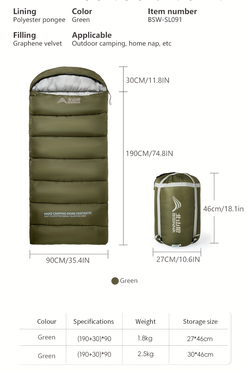 1-Person BISINNA Envelope-Style Sleeping Bag with Full-Zip Closure - Heavy-Duty Synthetic, Olive Green/Beige/Grey/White - Winter Warmth for Camping, Hiking & Backpacking - Portable Half-Zip Design Sleeping Pad Compatible Bag, Camping Stuff, Camping Gear, Sleeping Bag Cold Weather, Thermal Sleeping Bag, Bushcraft, Winter Sleeping Bag For Extreme Cold, Sleeping Bag Extreme Cold, Winter Camping, Camping Must Haves, Sleeping Bag For Camping, Sleeping Bag Winter,