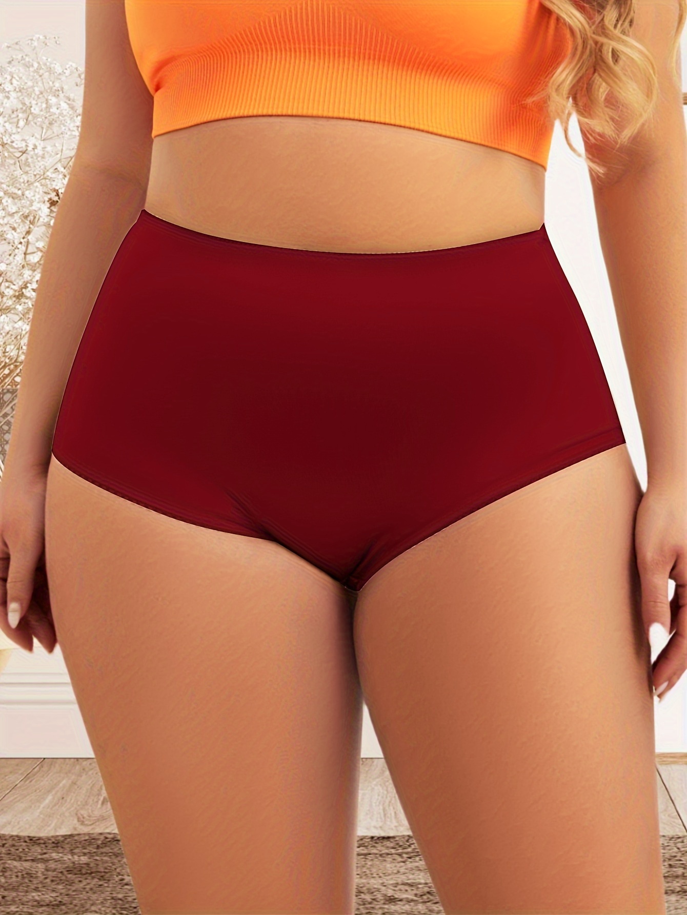 Women Plus Size Panties Underwear High Waist Tummy Control Seamless Basics  Briefs Underpants for Middle-Aged Ladies