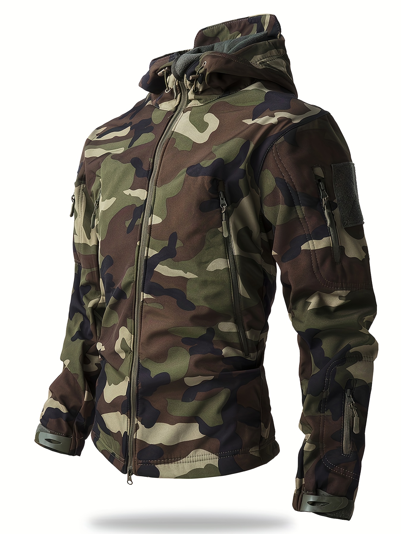 Men's Outdoor Fleece-Lined Softshell Jacket, Windproof & Tear-Resistant