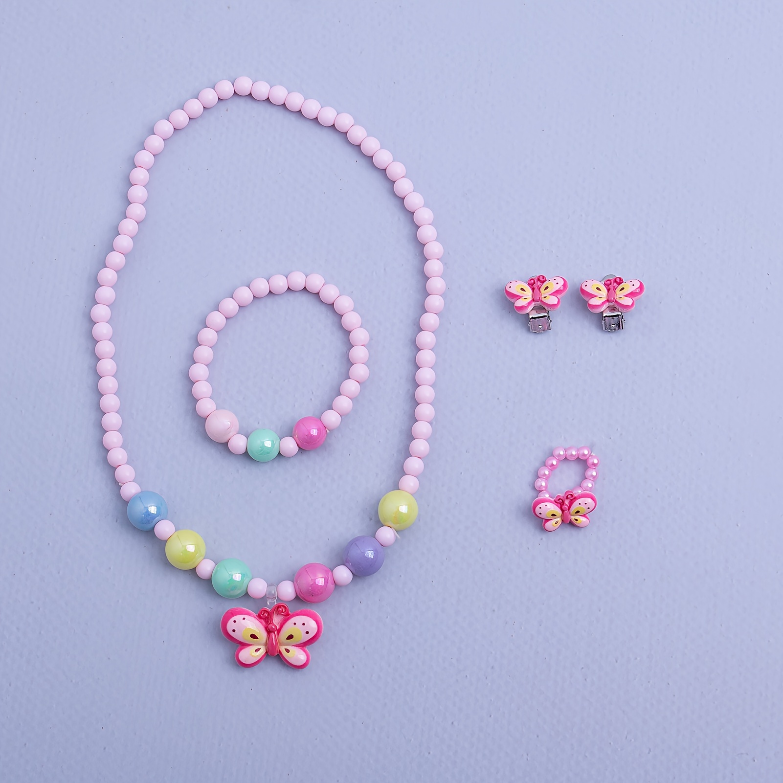 Adorable Five Colorful Plastic Necklace Ring Earring Temu Portugal