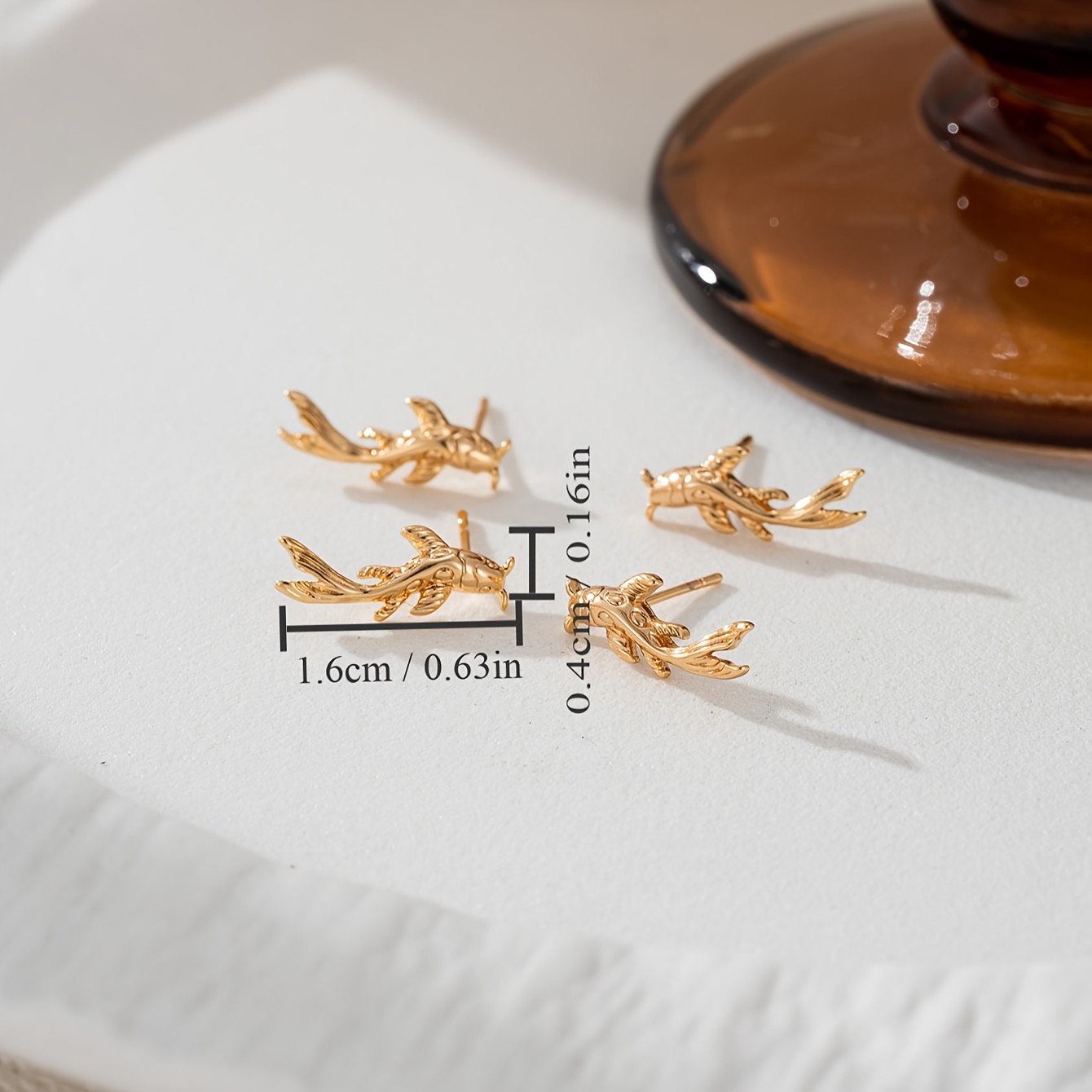 Copper Koi Fish Earrings for Parties & Everyday Wear