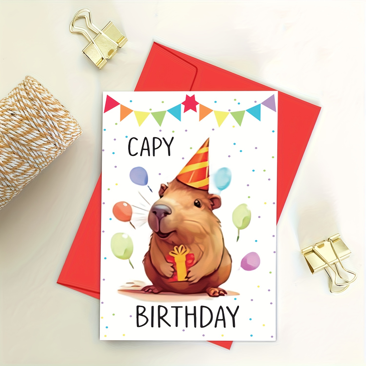 

Fun Birthday Greeting Card, Cute Capybara Birthday Greeting Card, Capybara Birthday Puns Card, Card For Him Her