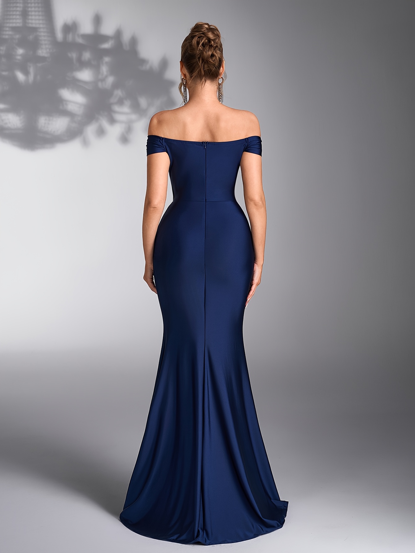 bridesmaid dresses online philippines Long Sleeves A Line Tea Length Chiffon Wedding Guest Dresses, Dusty_Rose