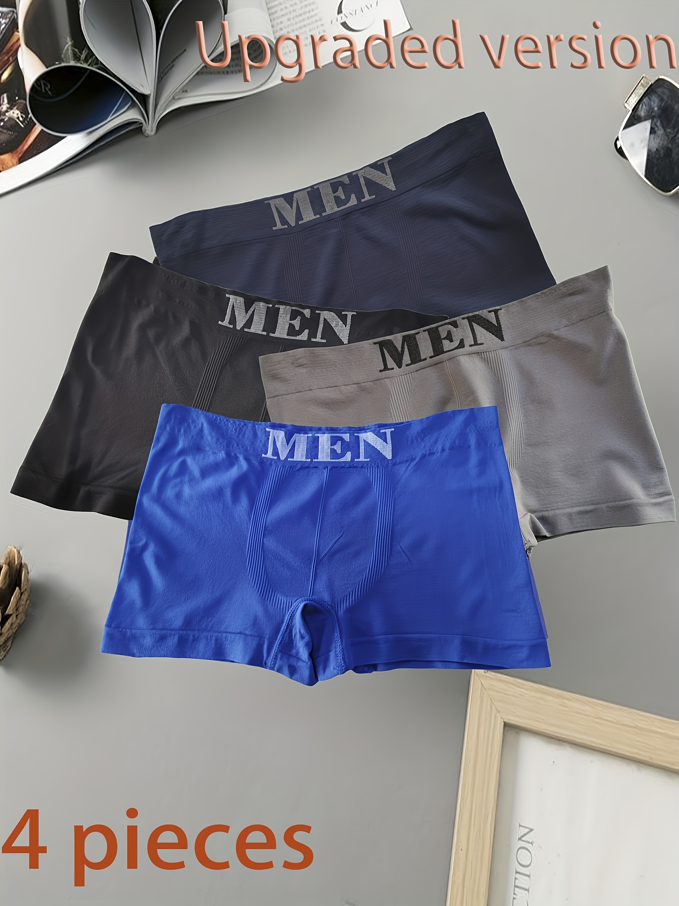 Men's Mesh Nylon Elastic Comfort Long Style Boxer Briefs - Temu