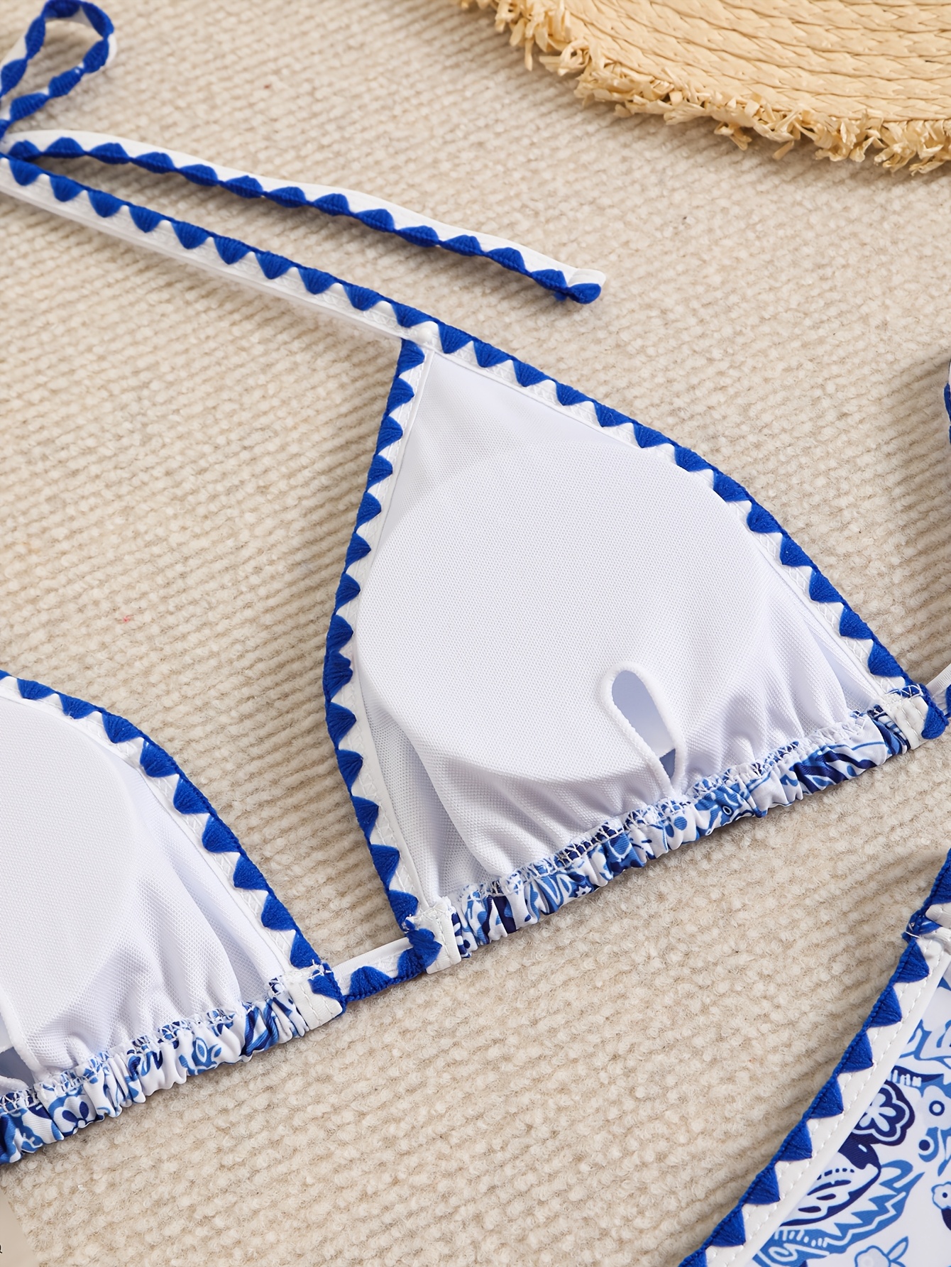 Ethnic Style Crisscross Floral Bikini