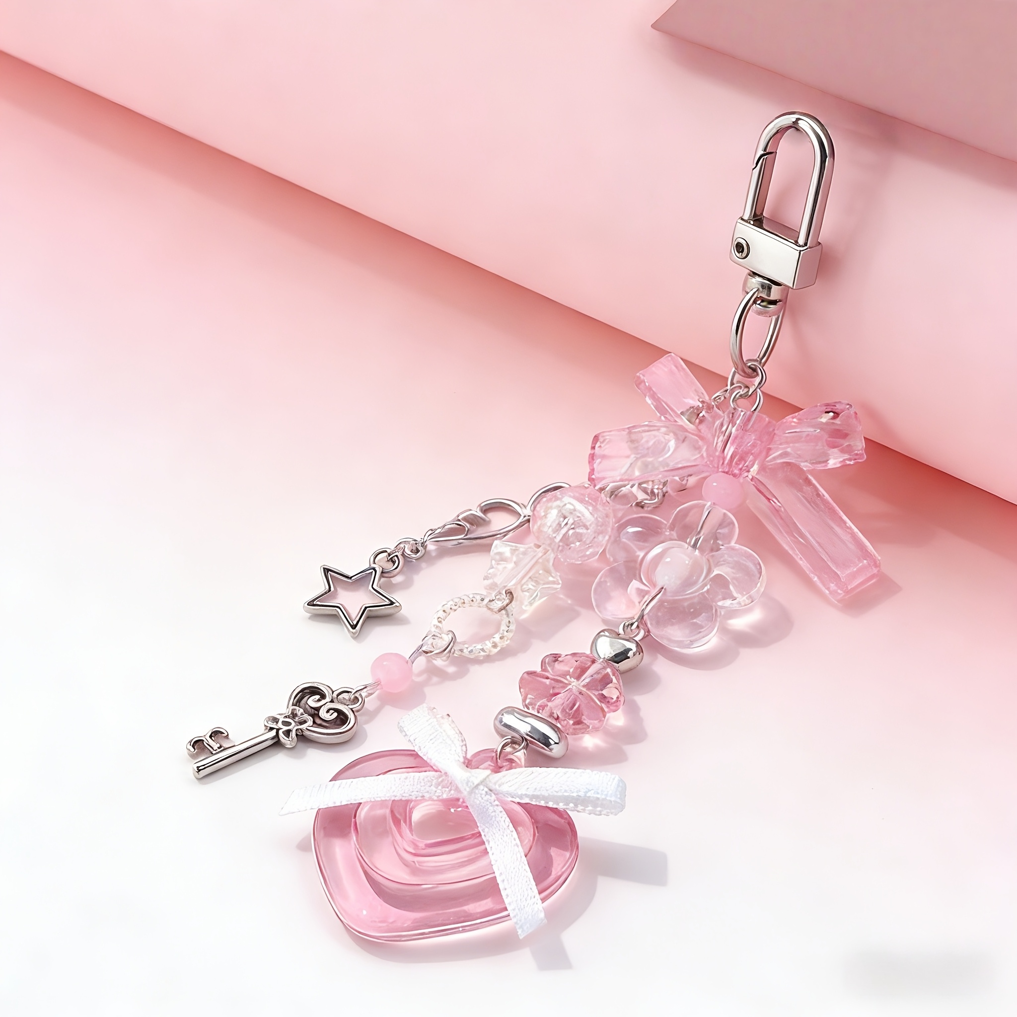 A Y2k Style Pink Heart Phone Charm, Bag Accessory, And Door Hook Decoration, A Sweet And Compact Multifunctional Pendant, Perfect As A Gift For , , Or