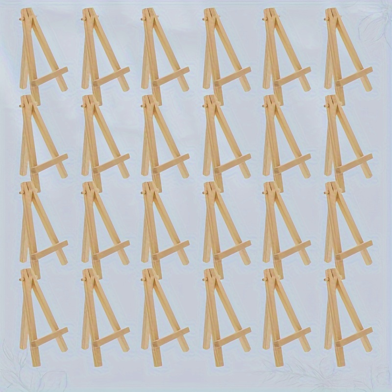 

24pcs 5" Mini Display Easel, Artist Painting Party Tripod Easel - Tabletop Holder Stand For Small Canvases, Business Cards, Signs, Photos, Gift