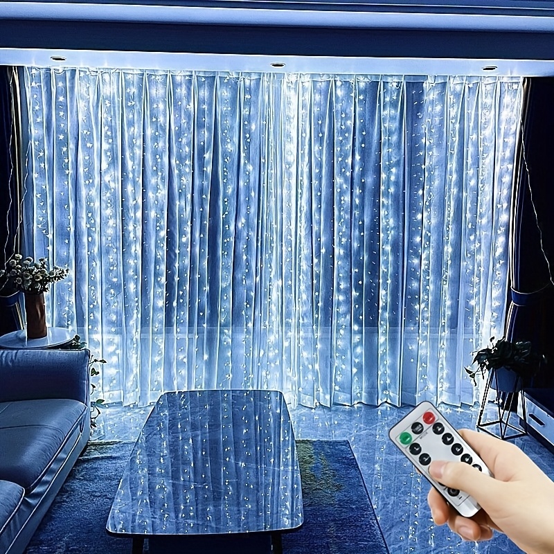 600 LED USB Curtain Lights with Remote Control for Indoor and Outdoor Holiday Decorations
