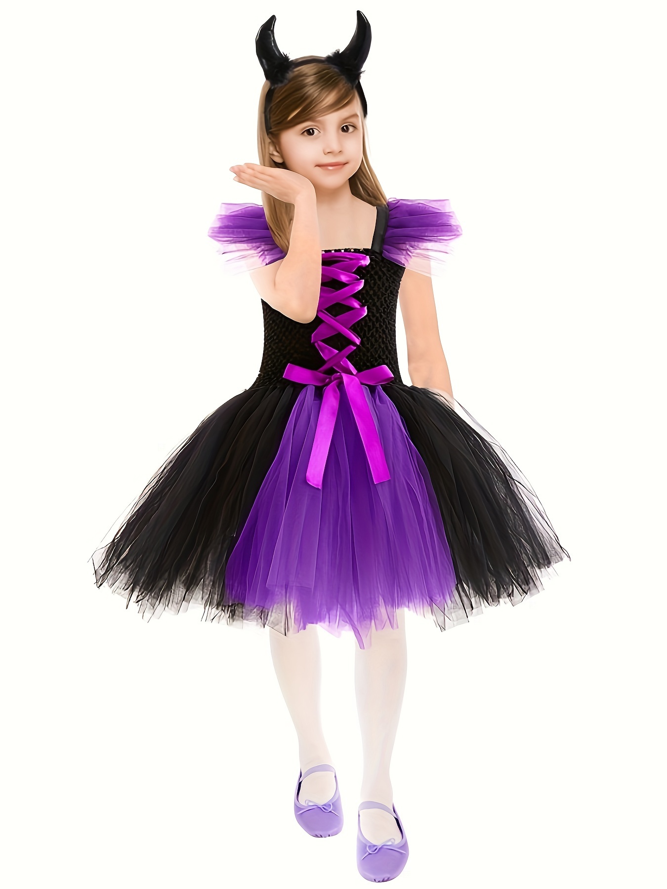 strapless open back dress Purple Girls Princess Dress Long Training Birthday Dress – marryshe