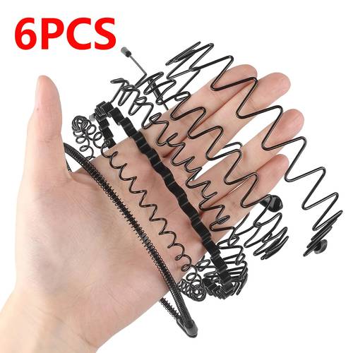 6 hair headband wave style hoop band comb sports hairband men women