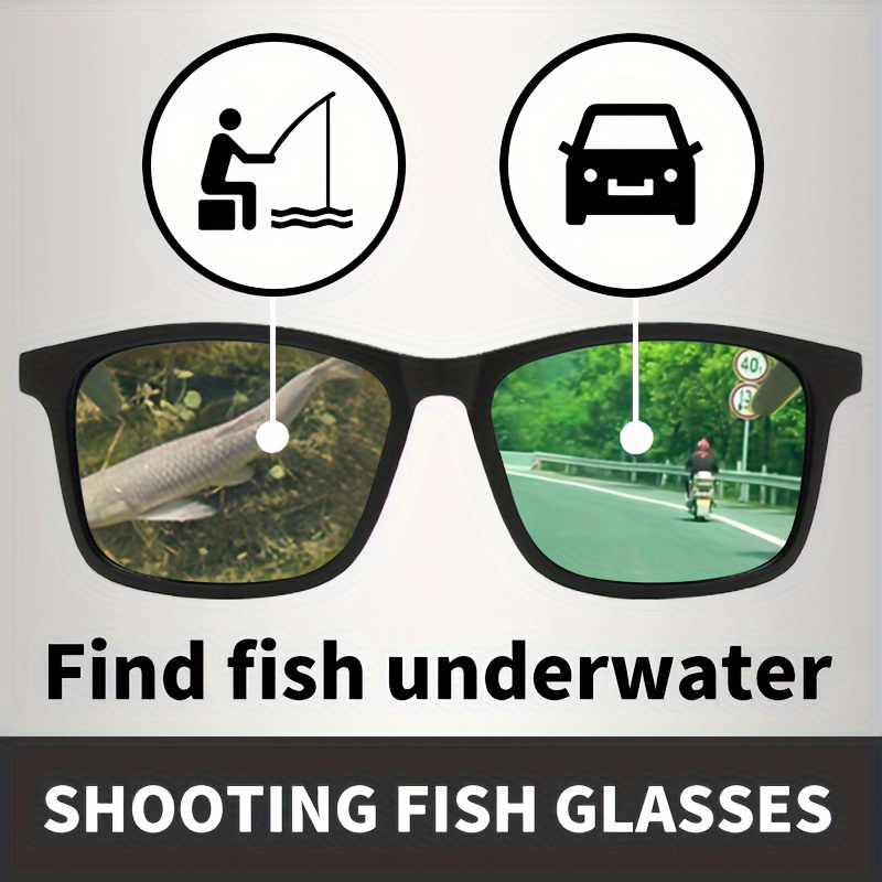 1pc Men's Outdoor Fishing Fashion Glasses, Photography Fish Underwater Fish  Hunting Polarized Fashion Glasses, ideal choice for gifts