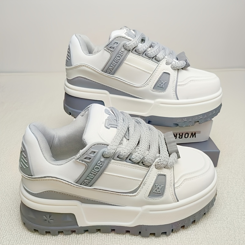 TEMU New Skate Shoes For And Students, Women's Sneakers, Casual Lace-up Low-top Women's Shoes, Trendy Footwear