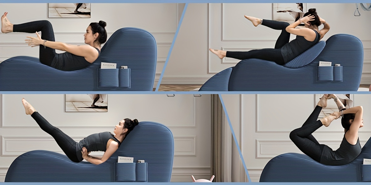 navy blue memory foam yoga recliner chair curved design with rebound cushion for stretching relaxation support bedroom living room or lounge bedroom recliner modern recliner memory foam chair details 5