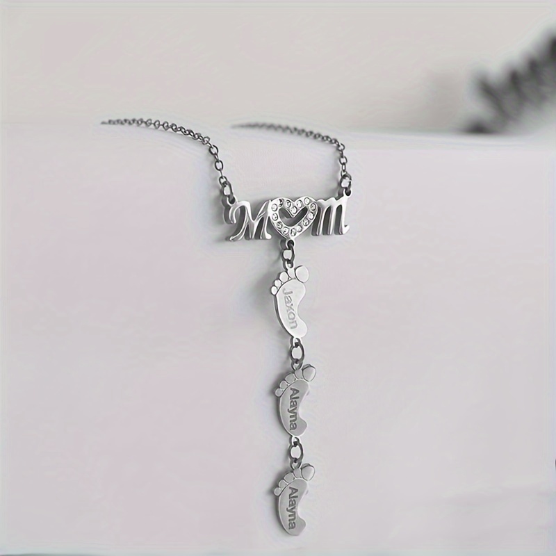 Personalized Family Name Stainless Steel Pendant Necklace, Engravable