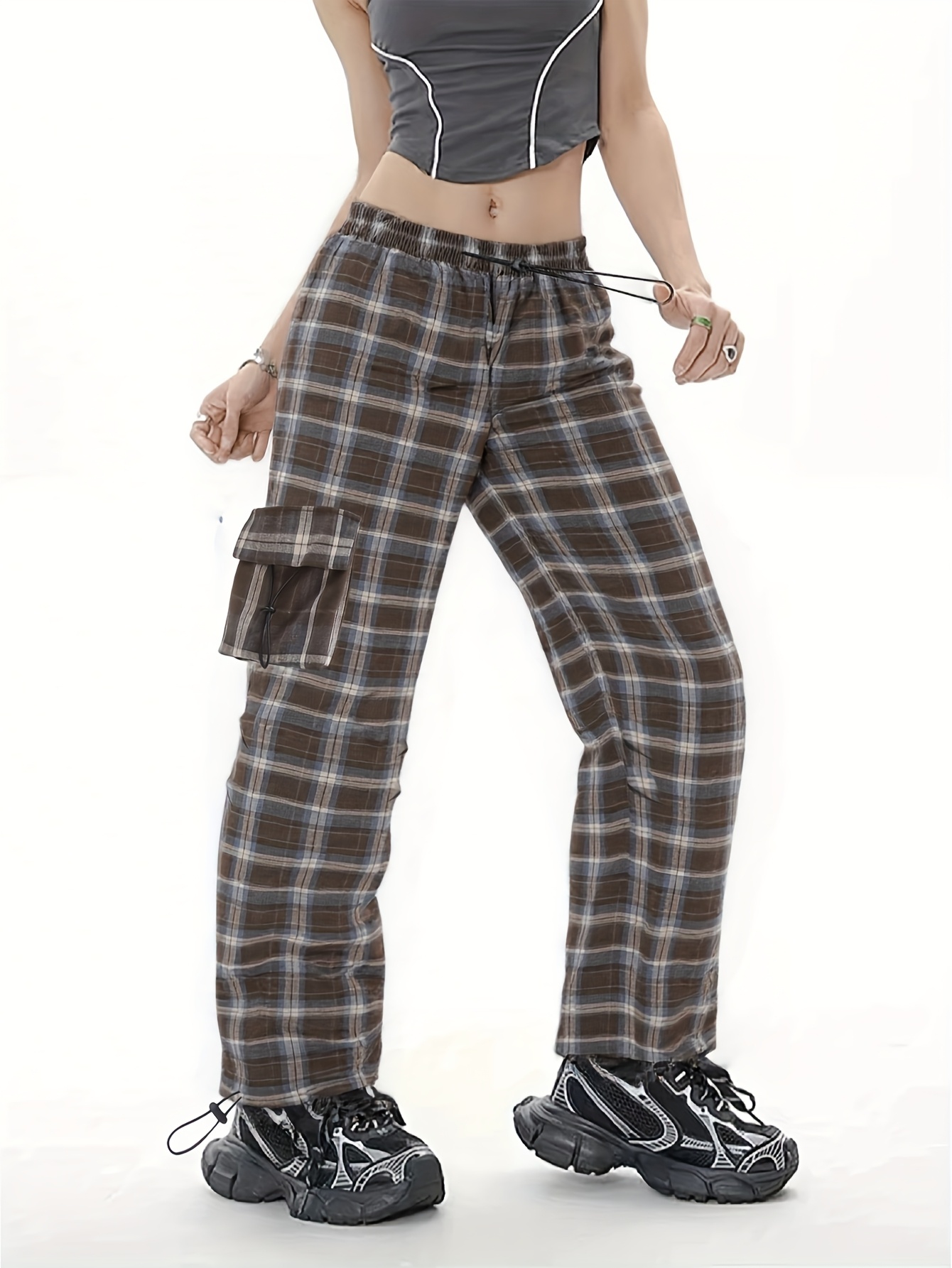 checkered work pants suitable spring summer Temu Denmark