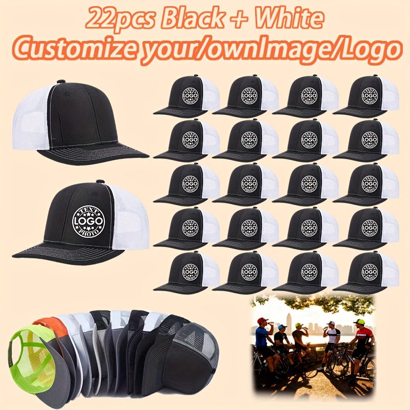 22pcs Customizable Classic Trucker Hats with Your Logo