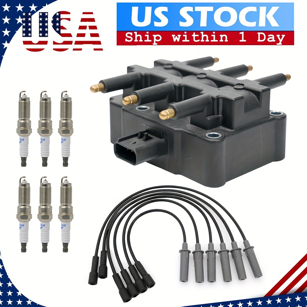 6x Spark Plugs + Wire Set & Coil Pack For Grand 3.3l 3.8l