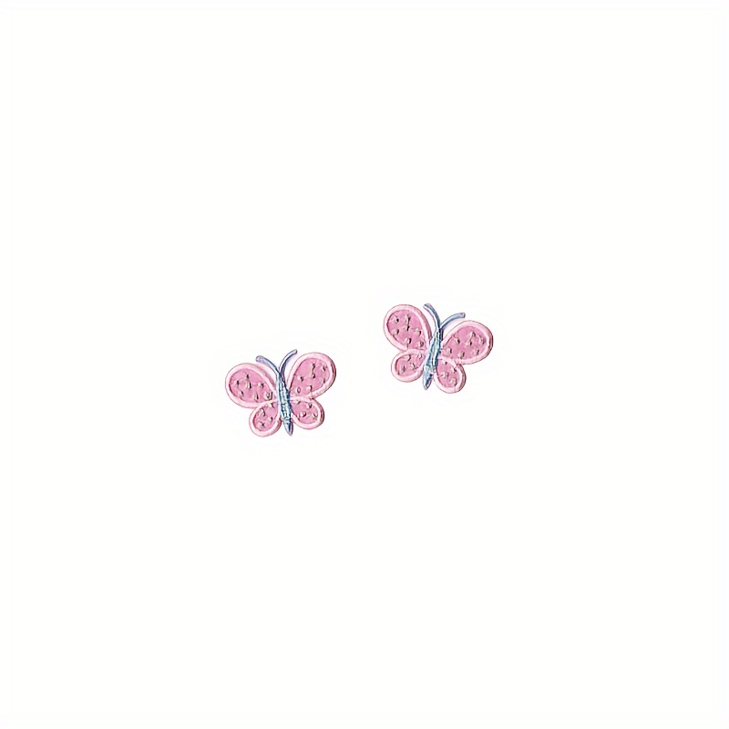 TEMU Lot de 10 Écussons Brodés Papillon Rose, Appliqués d'Animaux de Dessin Animé Mignons pour Vêtements et Accessoires