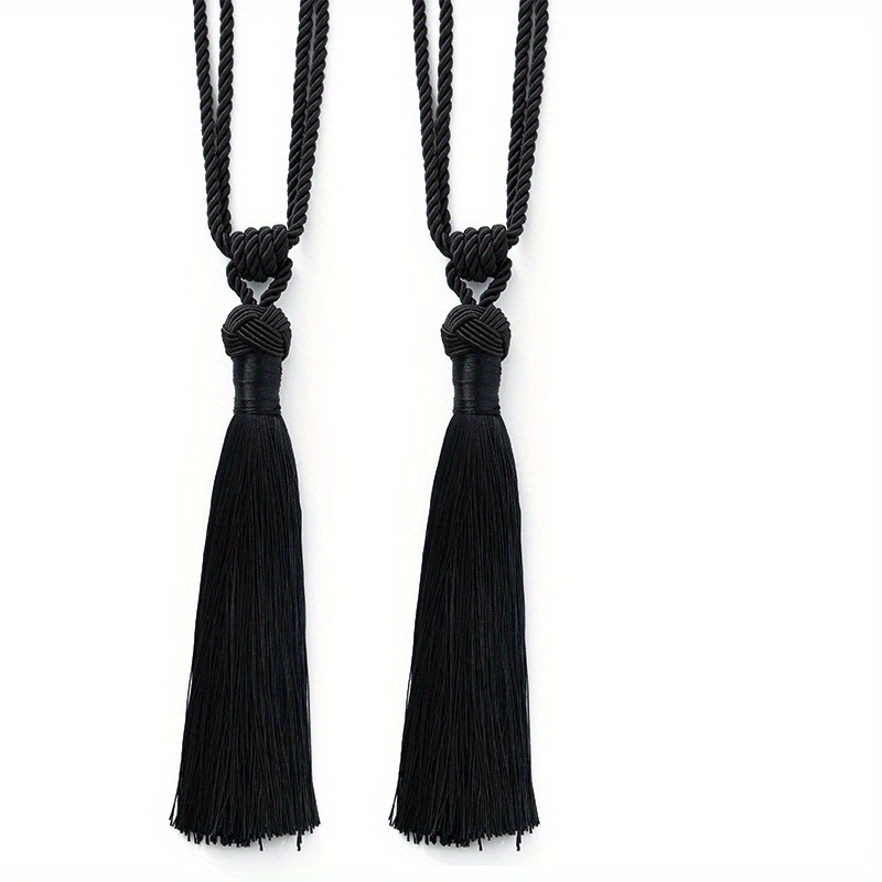 TEMU 2pcs, Curtain Tiebacks With Tassels, Multiple Colors Available, Modern Minimalist Style, Suitable For Bedroom, Living Room, Kitchen, Home