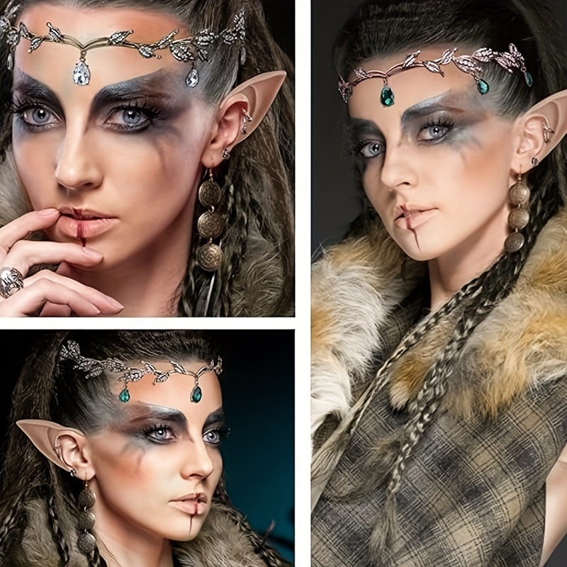 Fairy Elf Cosplay Set Alloy Silver Accessories Halloween Costume Women elegant elf ears set cosplay alloy crystal headband 2 - Temu main image 3
