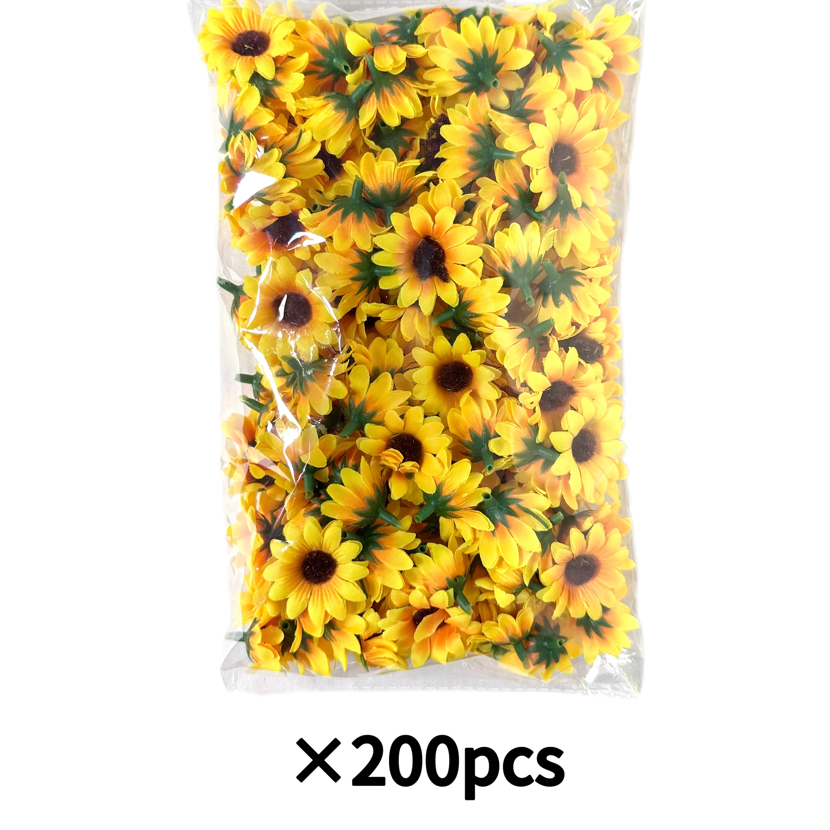 100/200pcs Of Craft Supplies, Artificial Sunflower And Daisy Flower Heads For Decoration, Suitable For Wedding Scene Decor, Gift Box Decoration, And Photo Frame Embellishment
