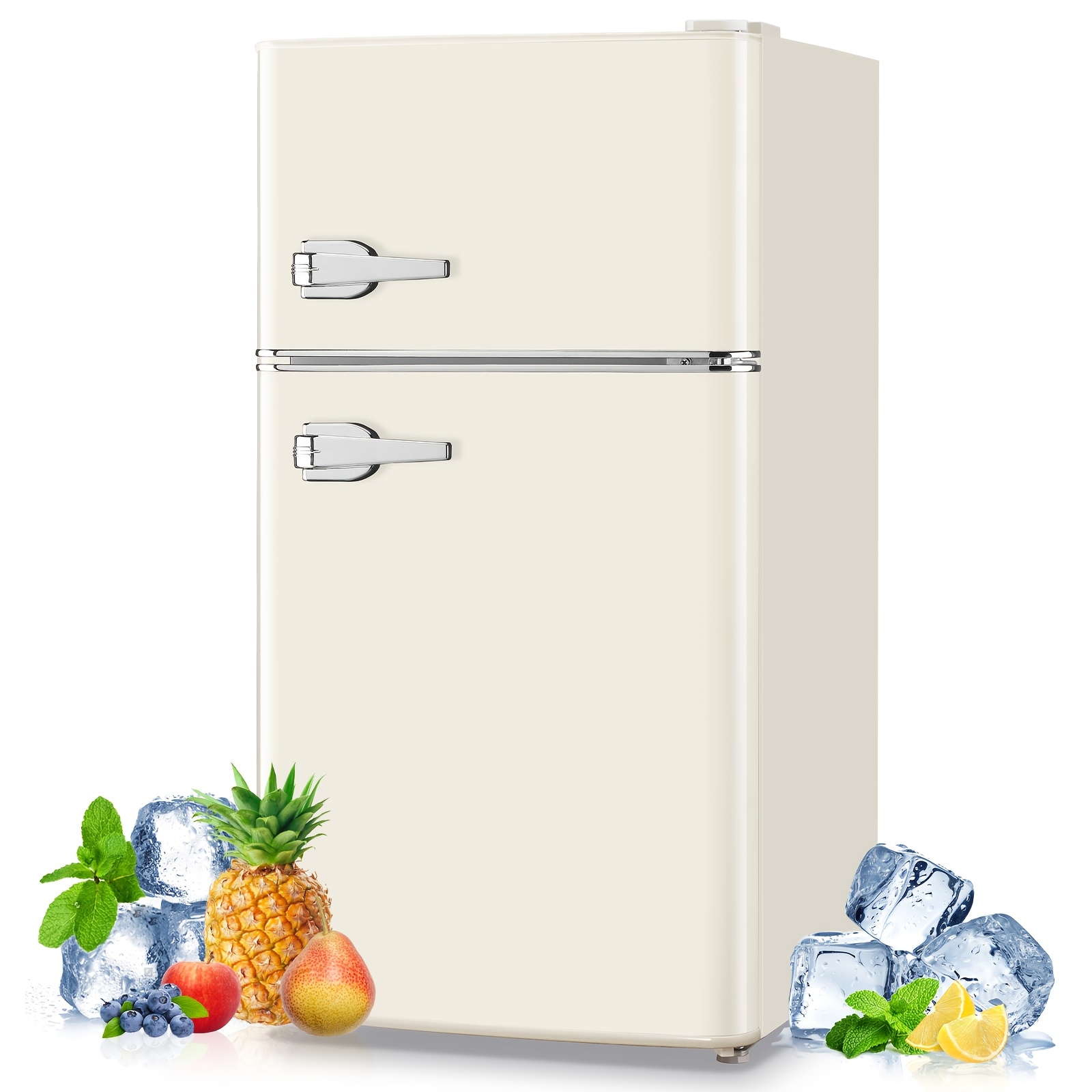 3 65 cu ft retro mini fridge freezer apartment size - Temu
