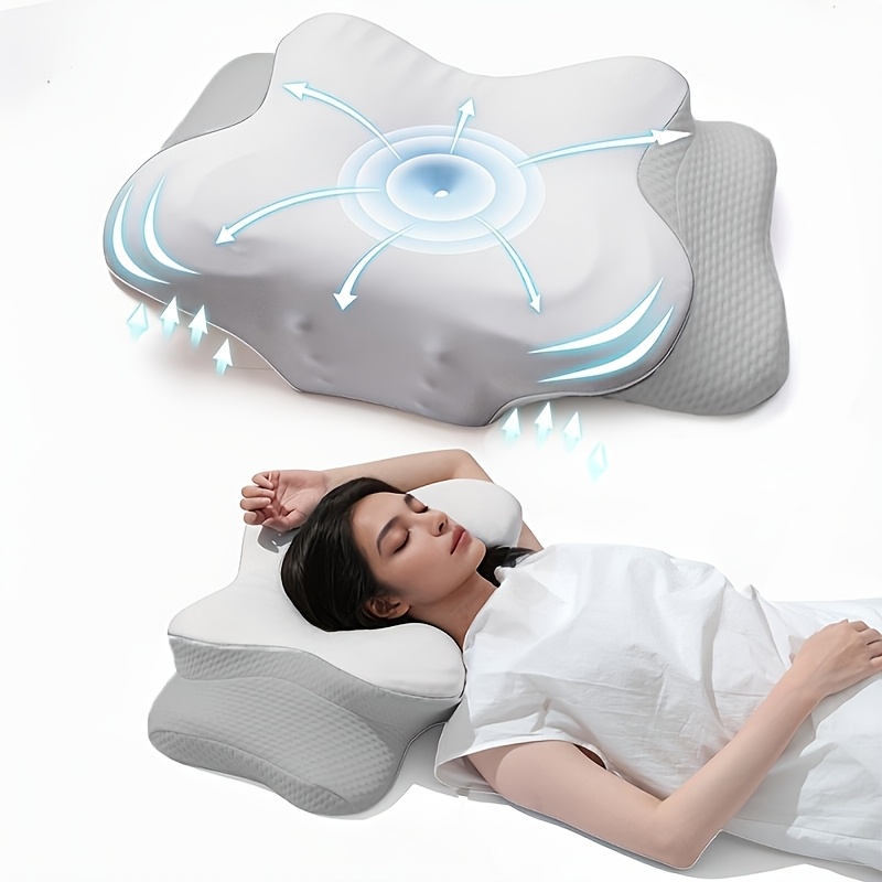 TEMU Almohada Cervical para el Cuello, de Almohada Transpirable, Cuello Ajustable Contorneado, Adecuada para Duermen de , y Abajo, Inodora