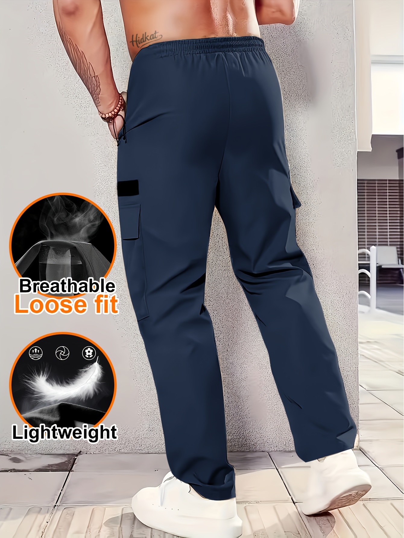 Men's Outdoor Loose Cargo Pants with Multiple Pockets
