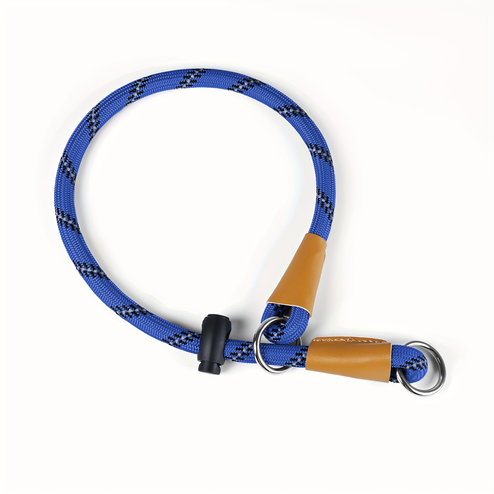 Reflective Striped Nylon Dog Collar with Adjustable Buckle
