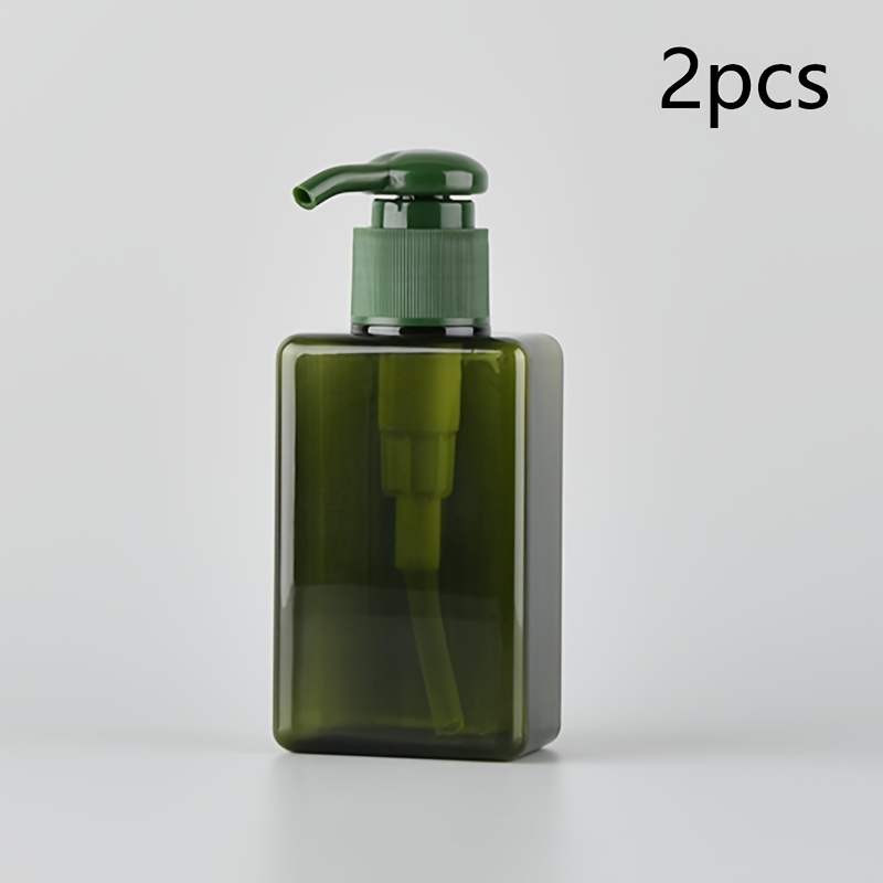 E-shop 2er-Pack 100ml nachfüllbare PETG-Kunststoff-Pumpspenderflaschen für Lotion, Gesichtsreiniger, Händedesinfektionsmittel – quadratisch,