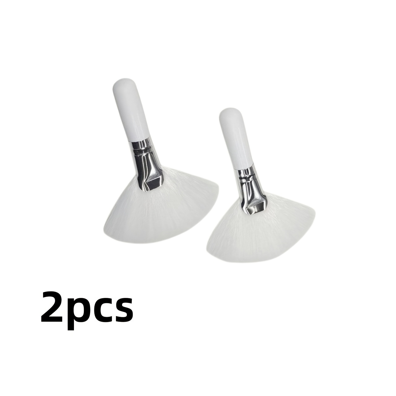 Image of 2 High- Nylon Bristle Fan Makeup Brushes| Abs Handle, Unscented, Oval Facial Shower Gel Applicator, Precise Makeup Routine, Portable And Travel-friendly, Fashionable , Dense Bristle Brush