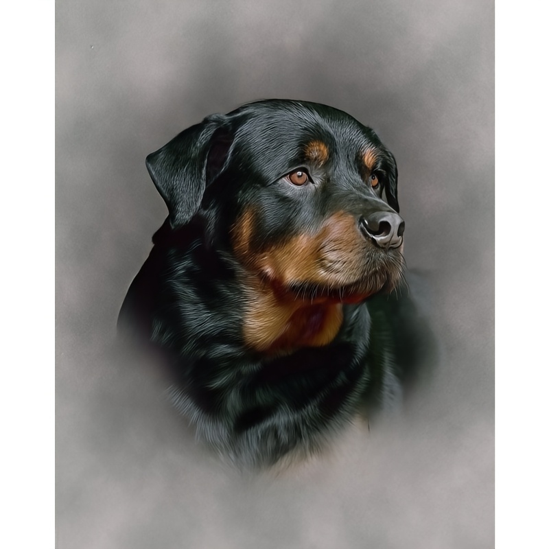 

Kit de Peinture Diamant 5D DIY - de Rottweiler | Acryliques Ronds | Décoration Murale & Ornement de Bureau | Cadeau d'Artisanat pour les Fêtes, Kits d'Art Diamant, Tête de Rottweiler, Œuvre d'Art