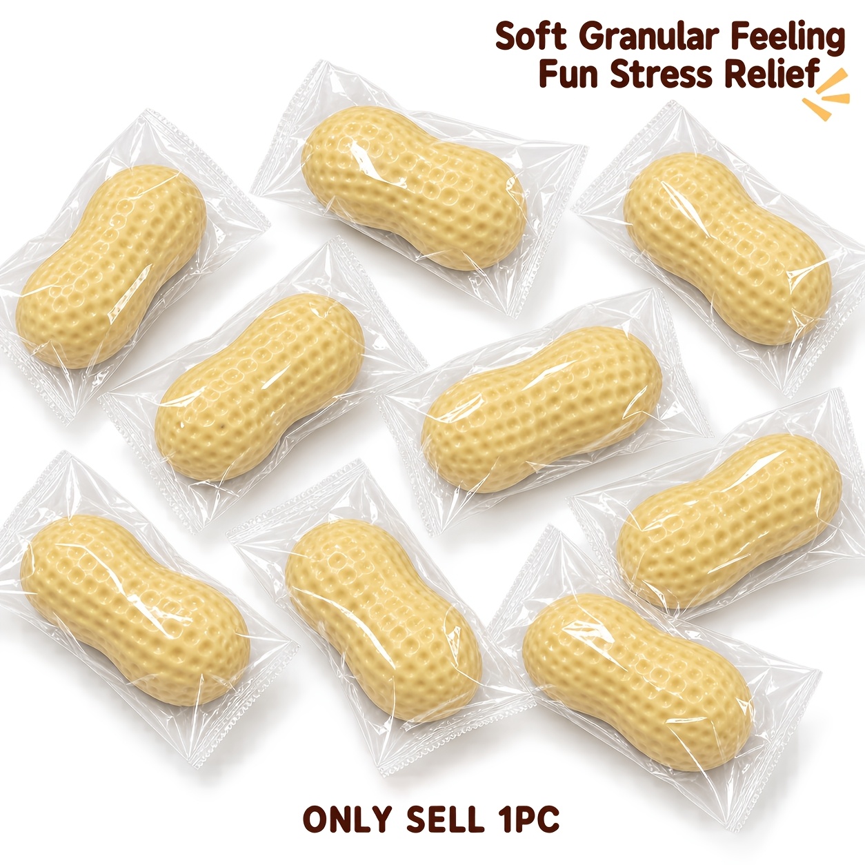 Image of 1pc Crispy Peanut, New Squeeze Toy Novelty Toy Slow-rising Desktop Ornament, Holiday Gift, Party Favor, Office Relaxation And Relax, Birthday And Holiday Gift